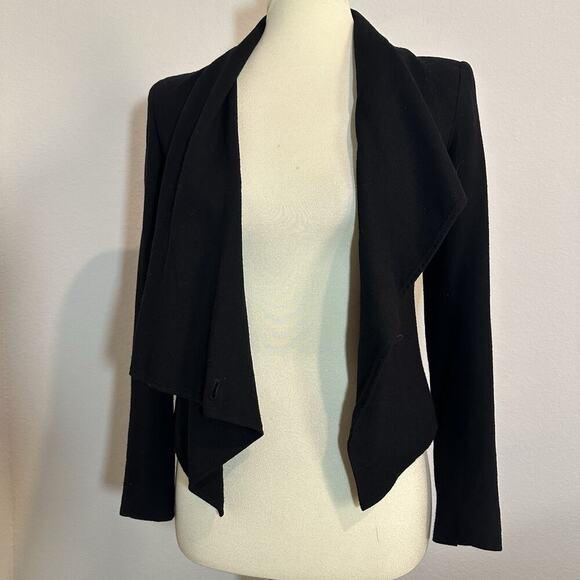 HELMUT LANG Blazer XS Black Tux Cropped Hidden Button Closure Asymmetric Career - Picture 11 of 12